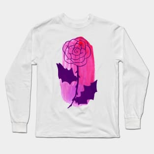 Pink Rose Watercolor Long Sleeve T-Shirt